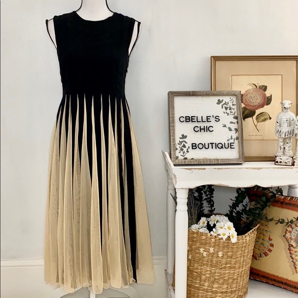 ASOS Dresses & Skirts - ASOS Black & Cream Sleeveless Tulle Maxi Dress